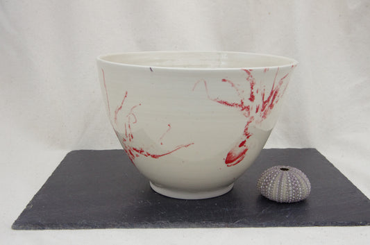 Saladier décors poulpe rouge